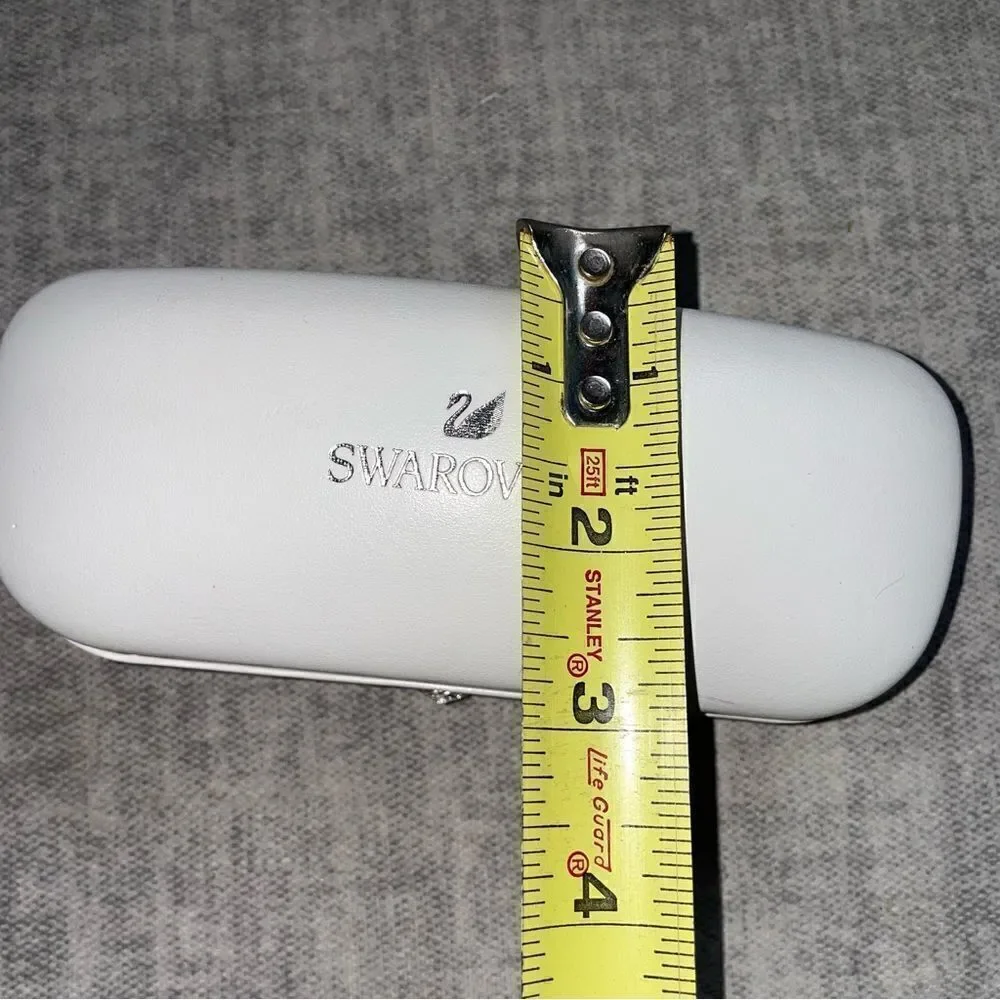 Swarovski white-cream color lined sunglasses case